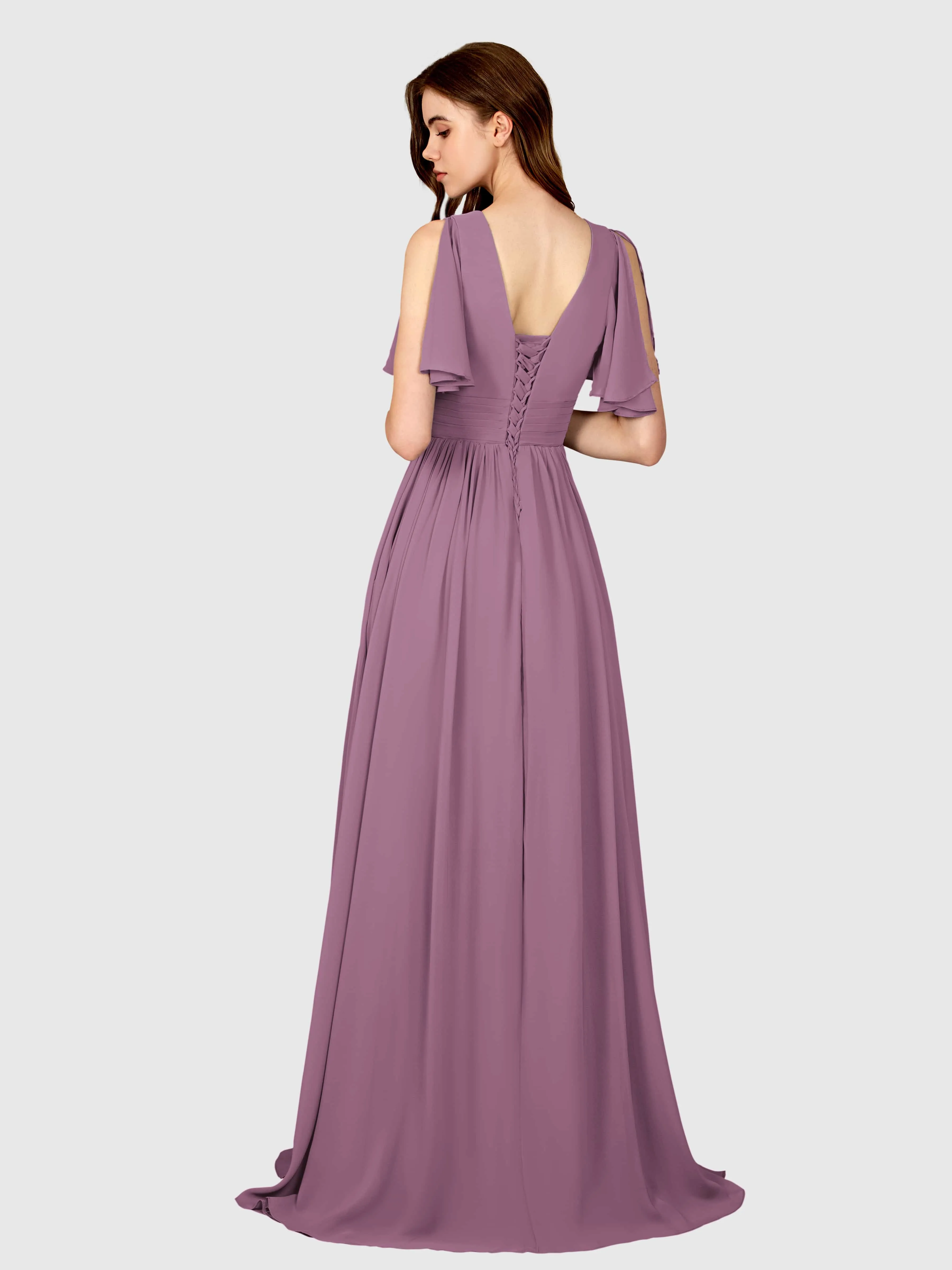 Eleanor Flowing A-Line Ruched Floor Length Bridesmaid Dresses