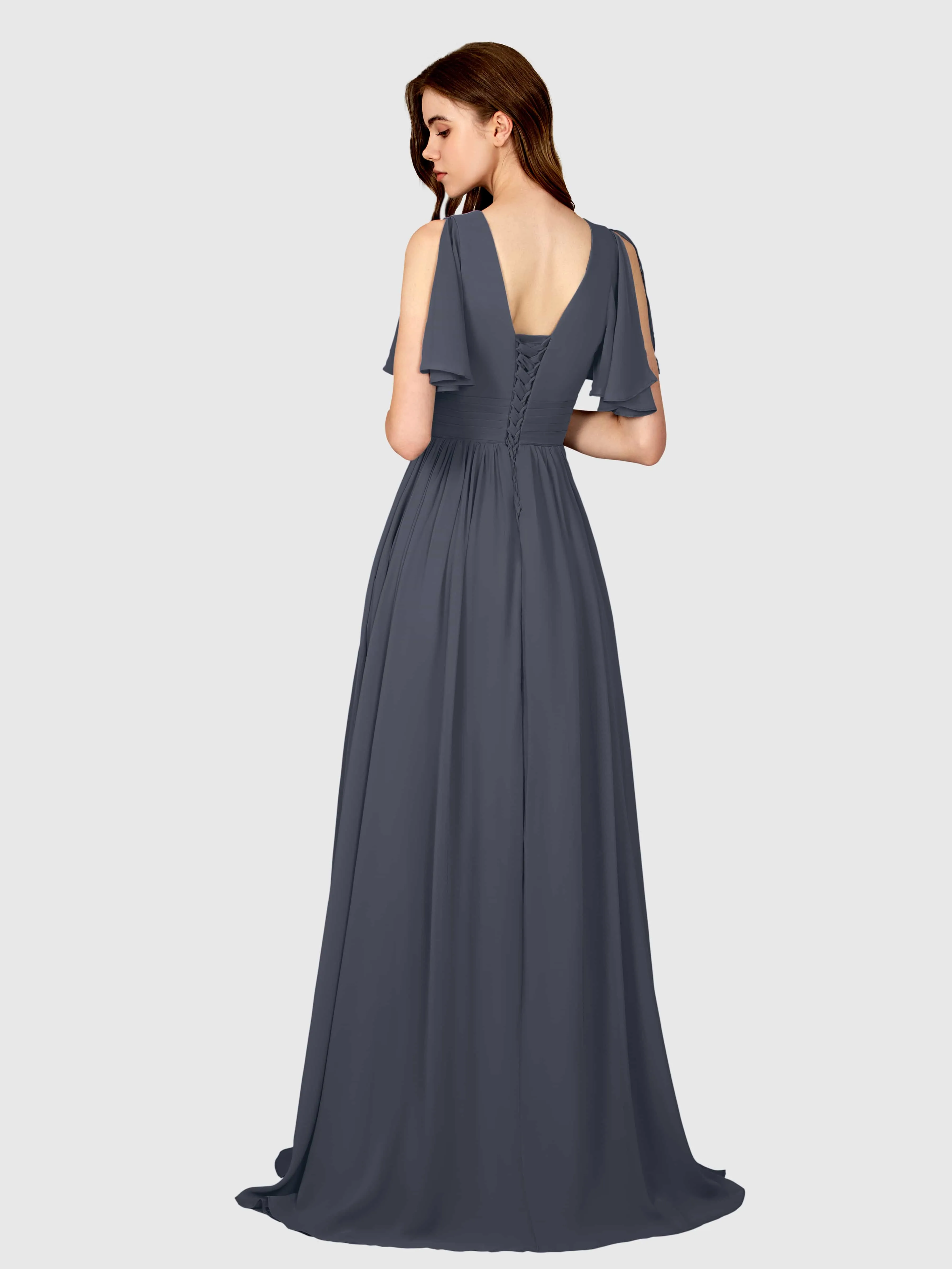 Eleanor Flowing A-Line Ruched Floor Length Bridesmaid Dresses