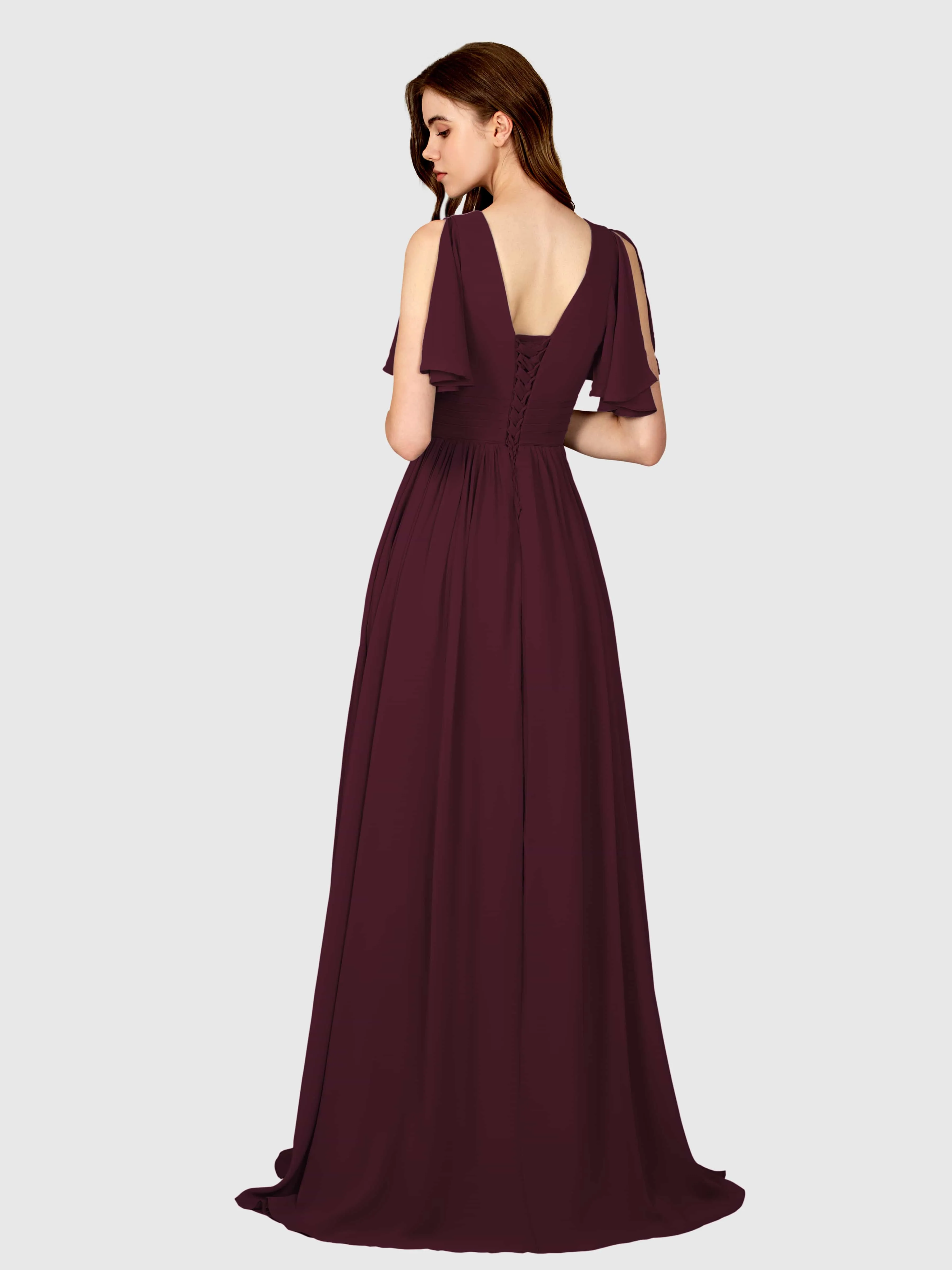 Eleanor Flowing A-Line Ruched Floor Length Bridesmaid Dresses