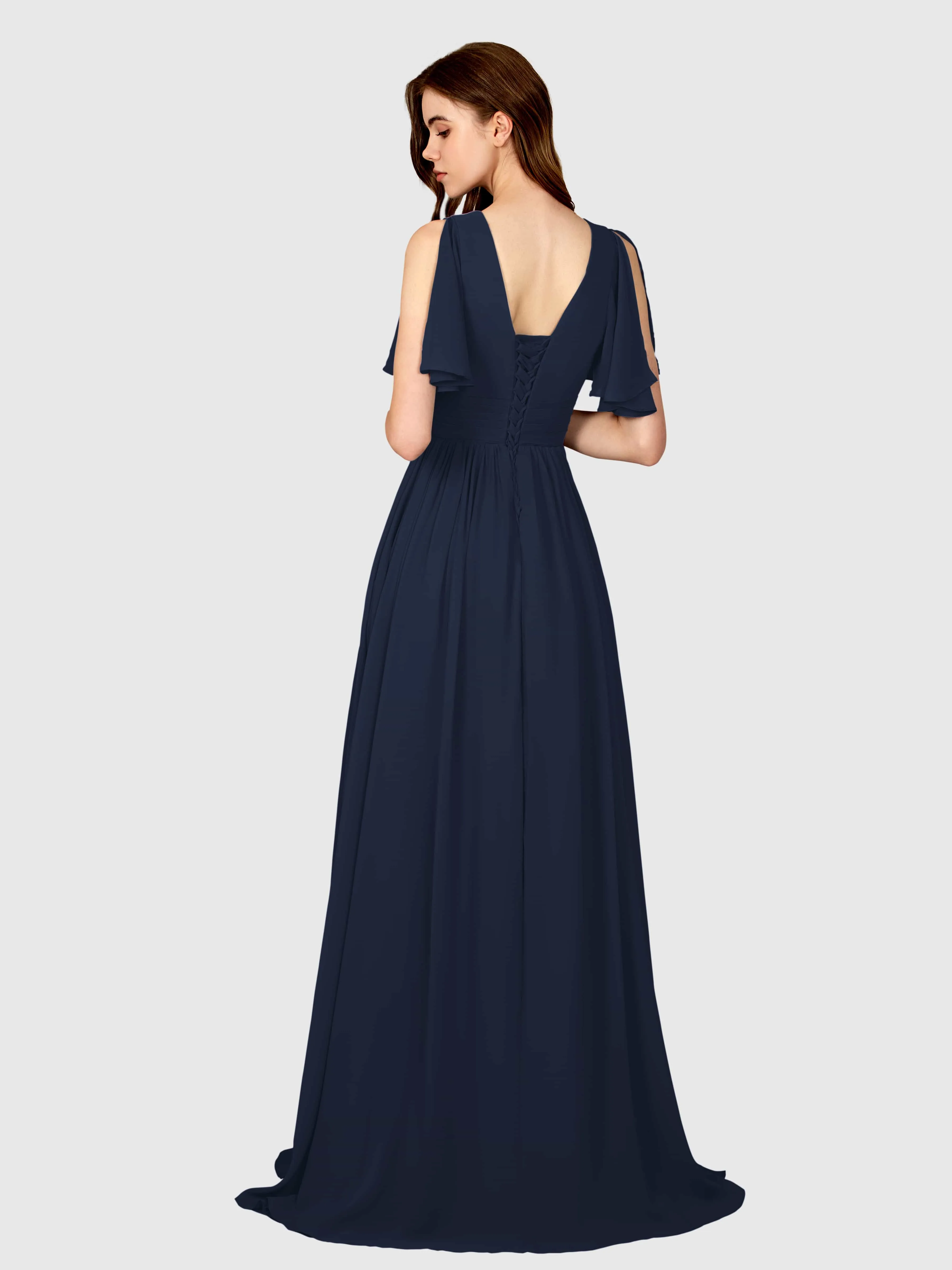 Eleanor Flowing A-Line Ruched Floor Length Bridesmaid Dresses