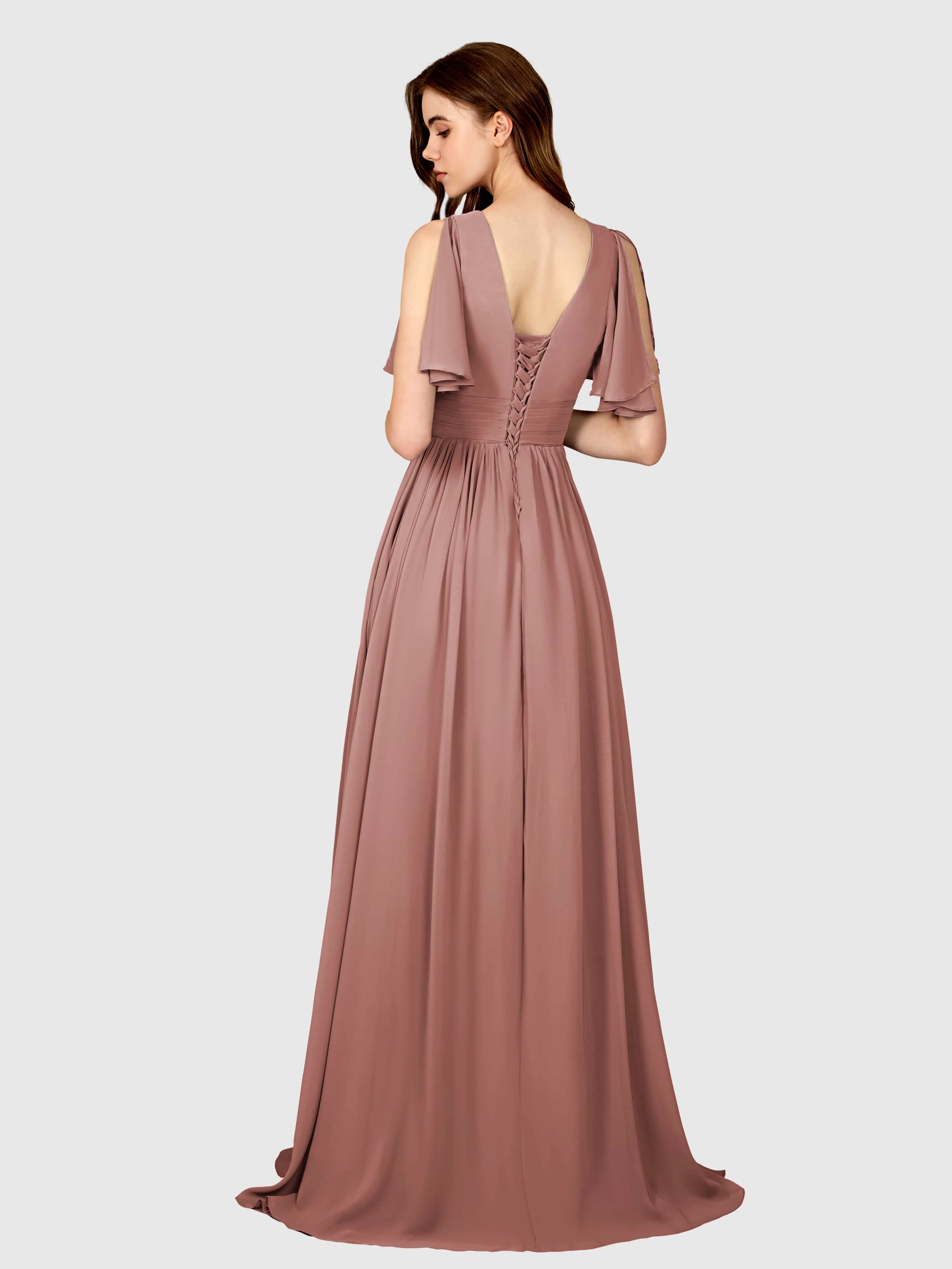Eleanor Flowing A-Line Ruched Floor Length Bridesmaid Dresses