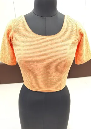 Elegant Peach Color Ready To Wear Stretchable Blouse For Women