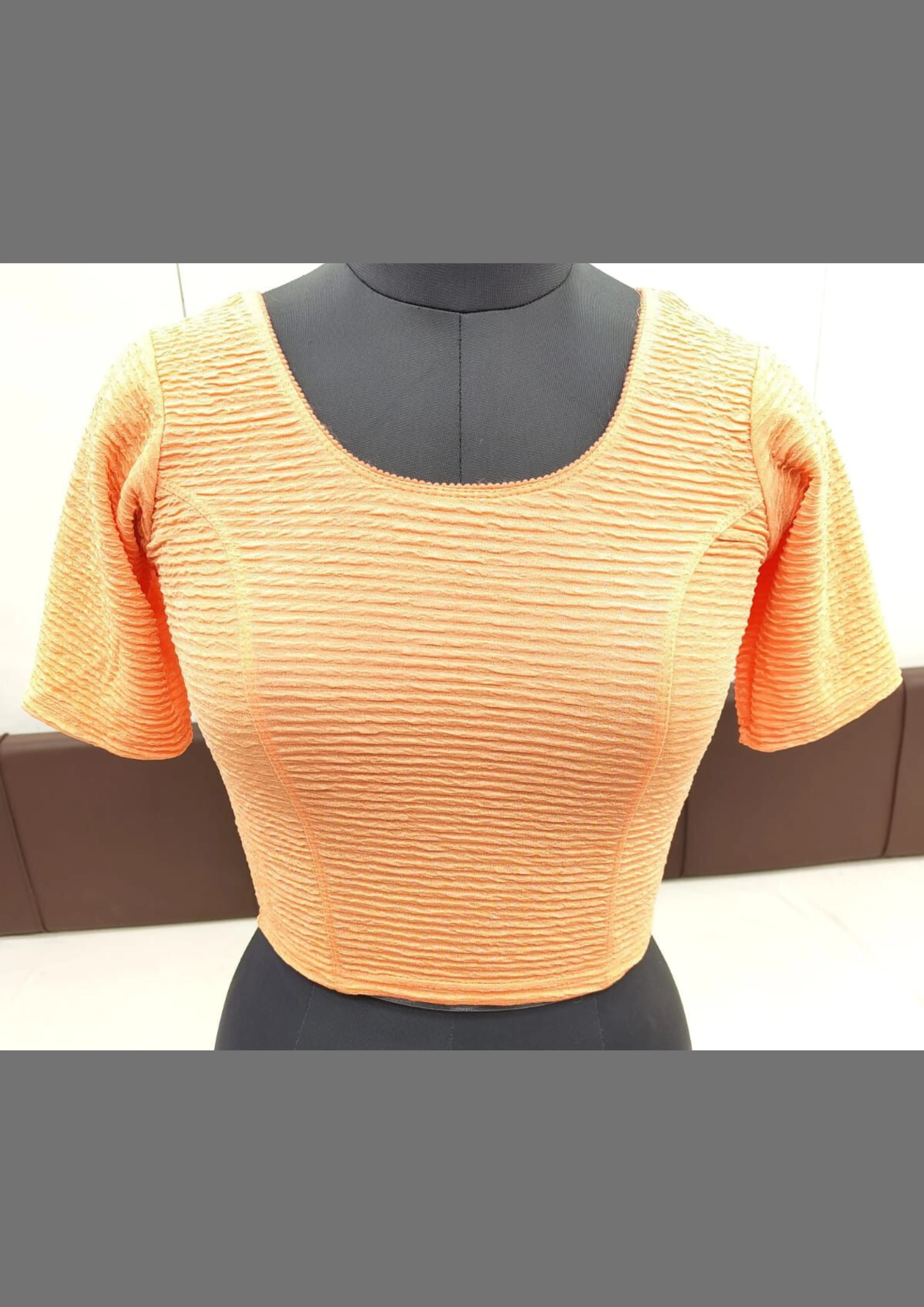 Elegant Peach Color Ready To Wear Stretchable Blouse For Women
