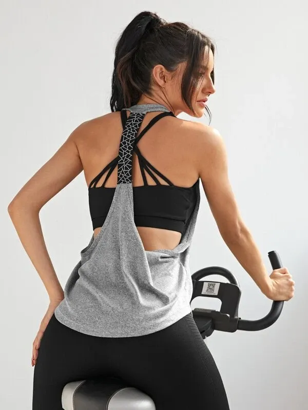 Geo Print Backless Active Tank Top ss22