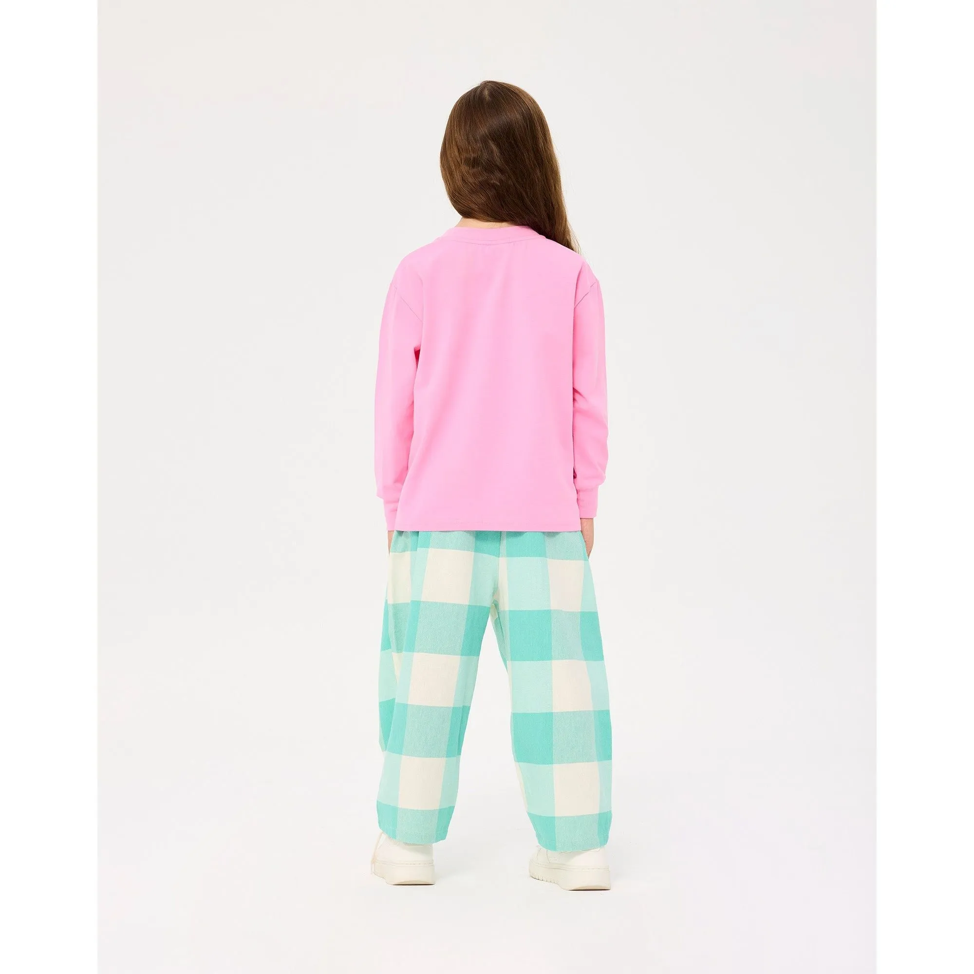 Green Gingham Barrel Pants