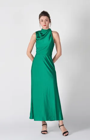 Half High Neck Fitting Bodice Flowing Dresses
