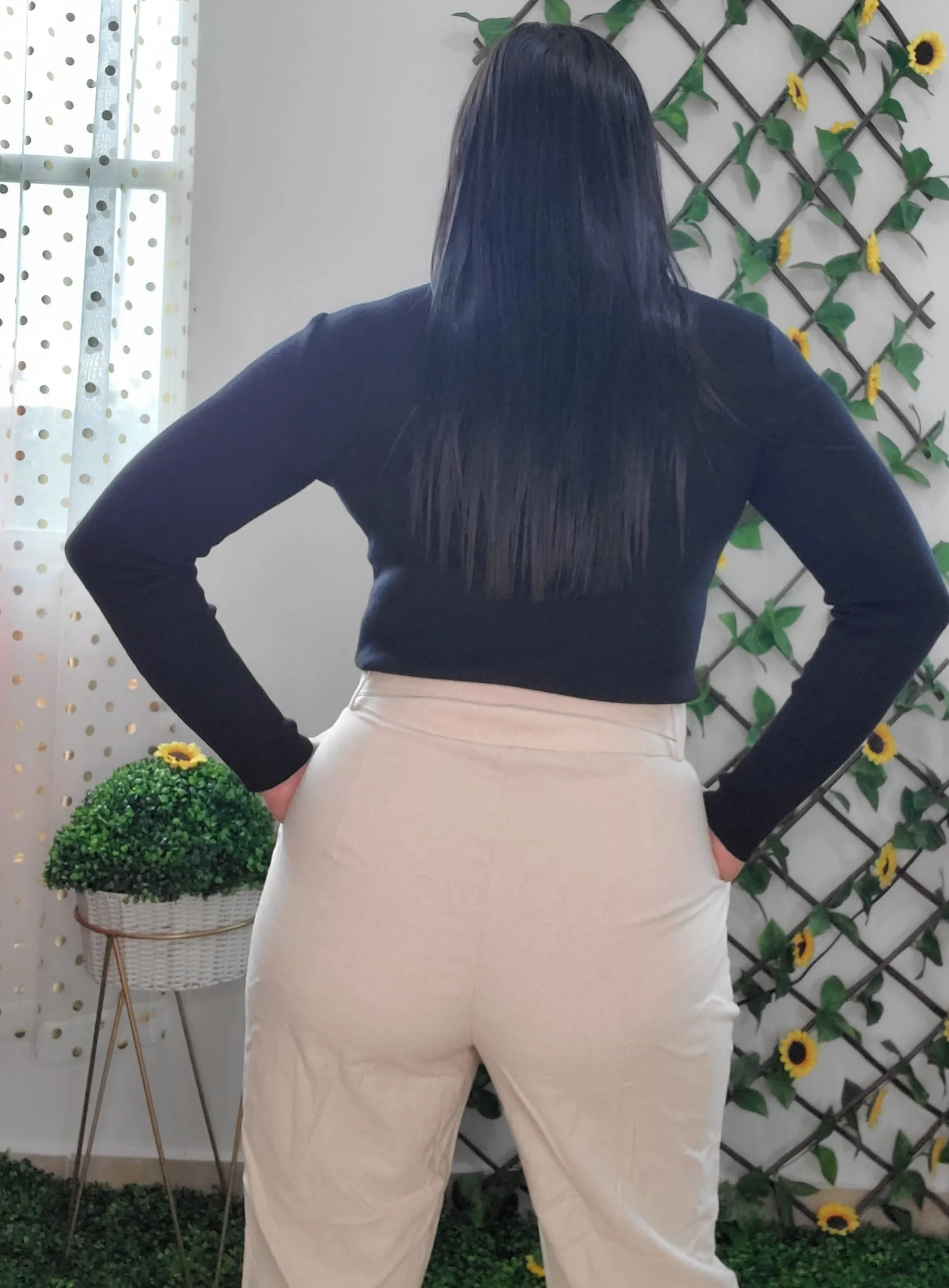 High Waist White Bone Pant