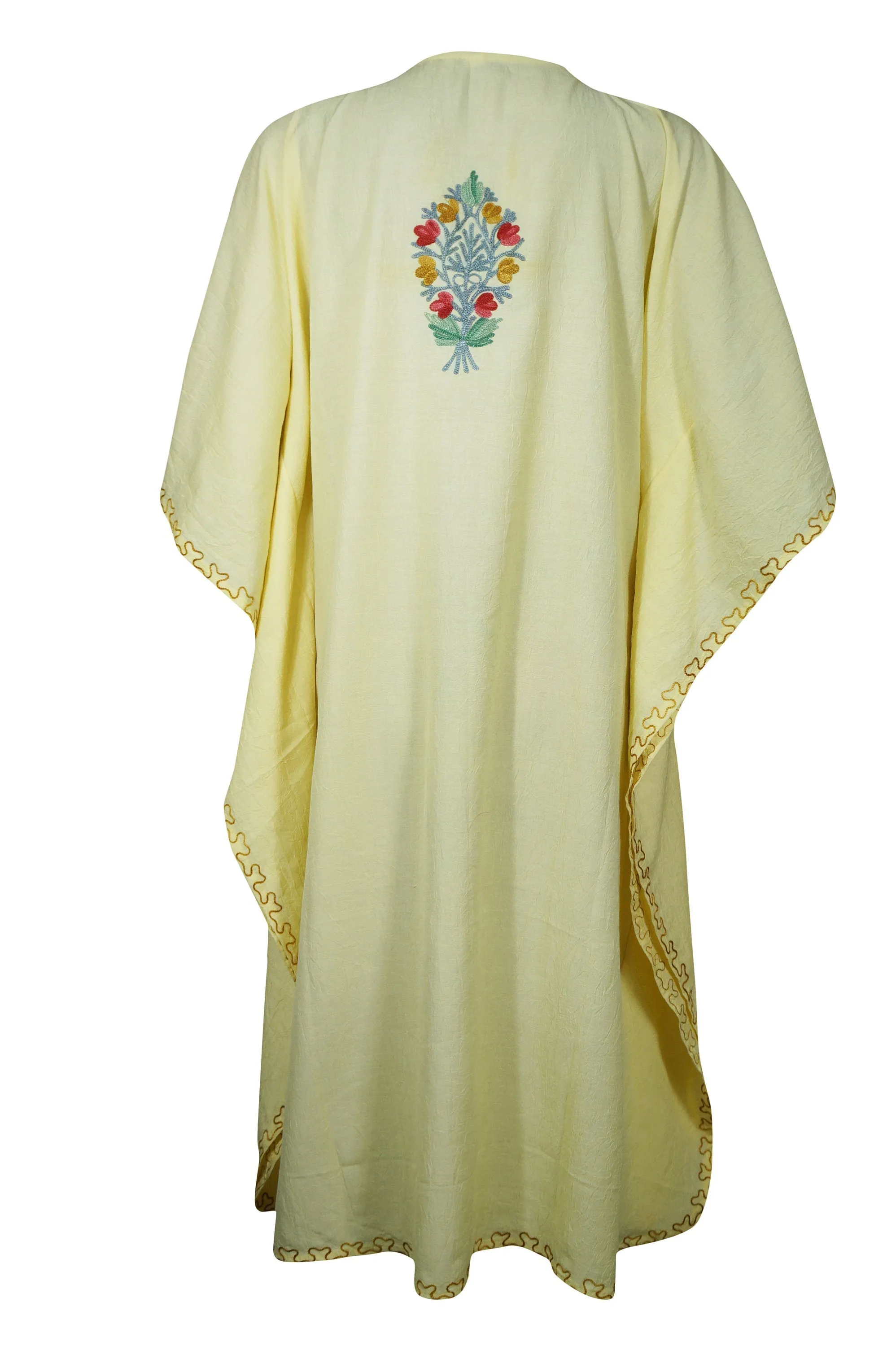 Kaftan for Women Buttermilk Embroidered Resort Wear L-3XL