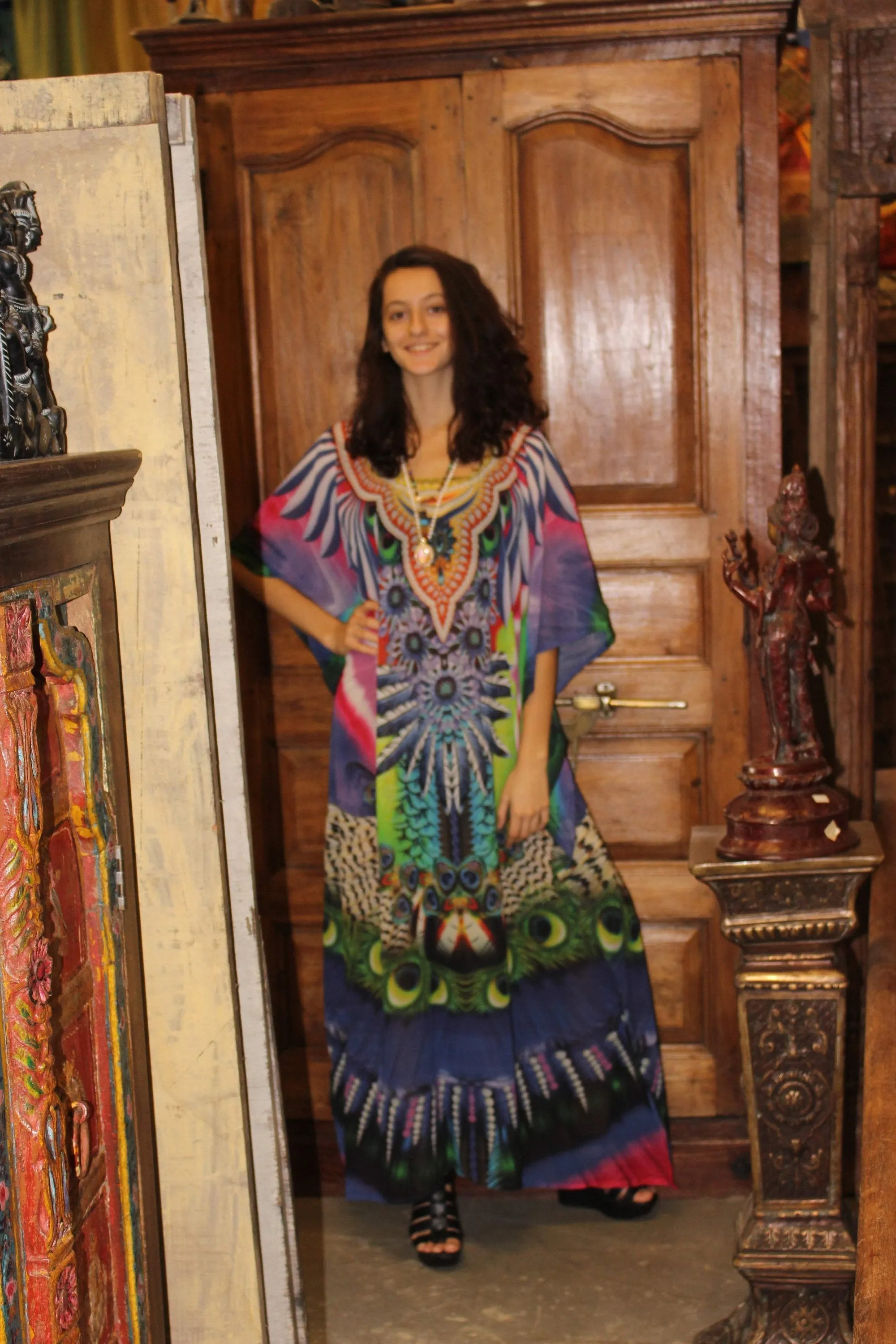 Kaftan Maxi Dress Bohemian Kaftan Resort Wear Pink 4XL