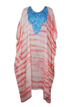 Kaftan Maxi Dress Bohemian Kaftan Resort Wear Pink 4XL