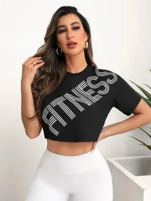Letter Graphic Crop Active Tee SS23 FD