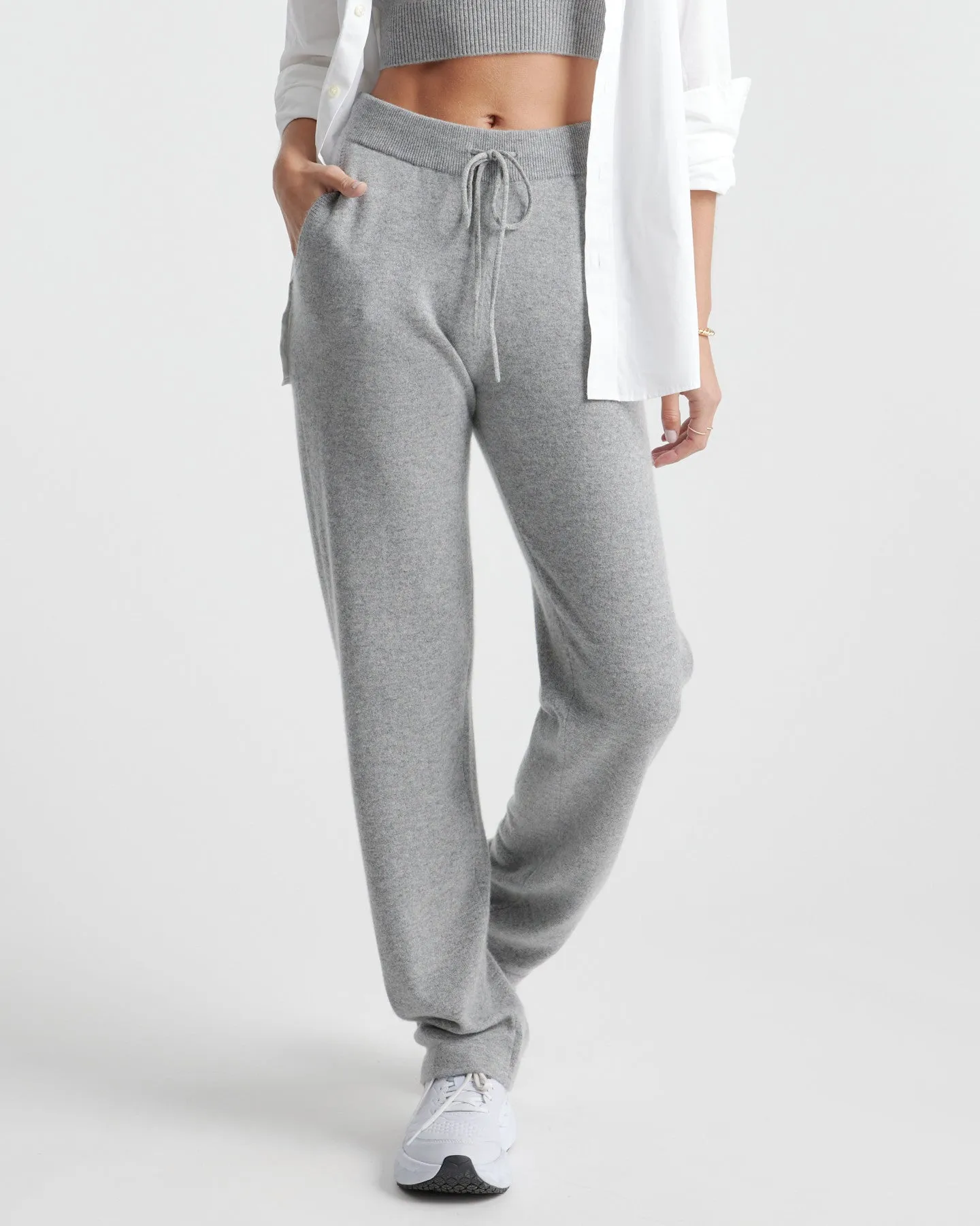 Lightweight Mongolian Cashmere Straight Leg Pant