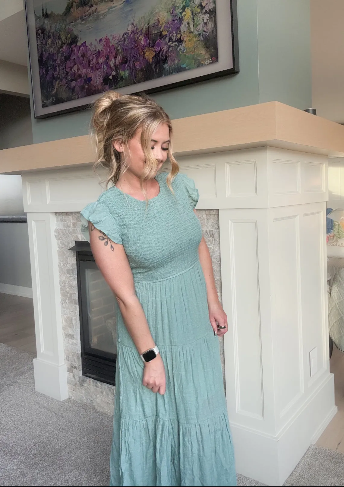 Long Sage Green Dress