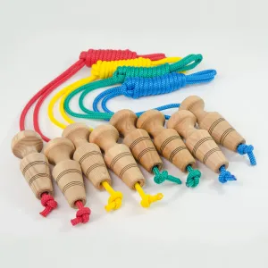 Mader Skipping Rope for Children (from 1.2m, adjustable) - Natural Handle Nylon Rope