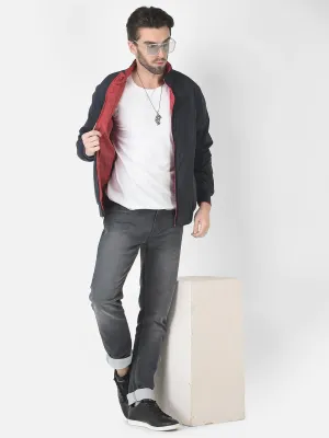 Maroon Printed Reversible Jacket