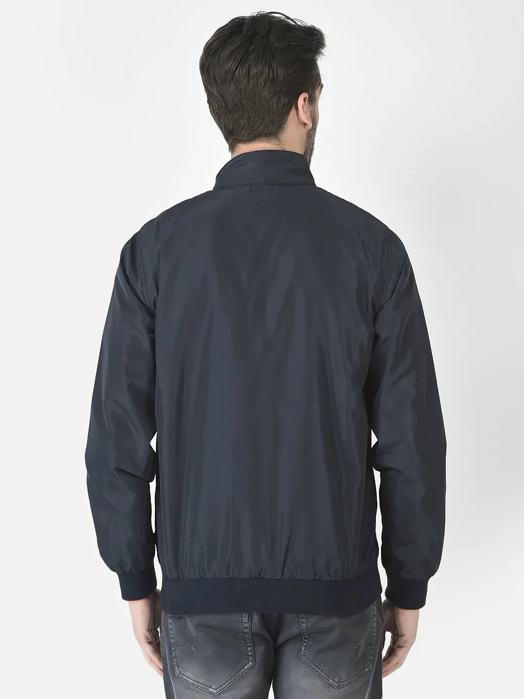 Maroon Printed Reversible Jacket