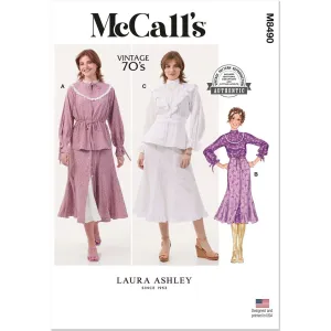 McCall's Pattern M8490 Misses' Tops, Skirt and Petticoat by Laura Ashley