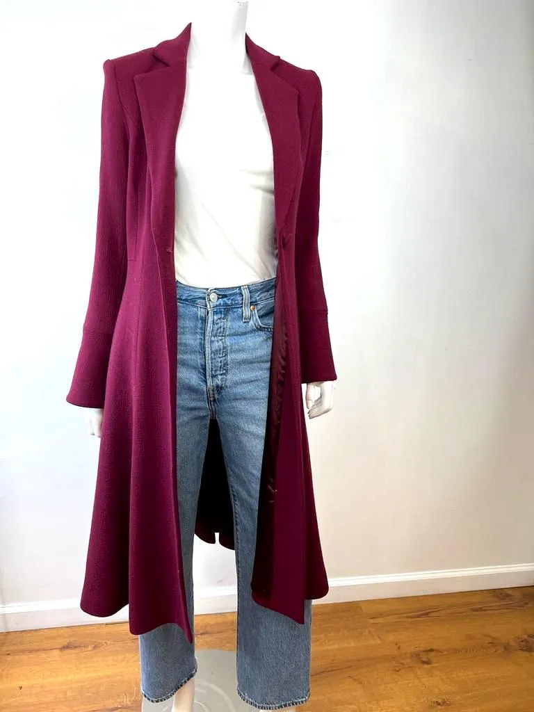 MILLY ONE BUTTON ELEGANT WARM WOOL BLEND COAT