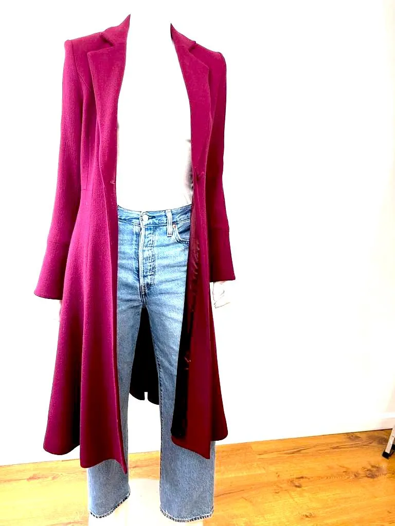 MILLY ONE BUTTON ELEGANT WARM WOOL BLEND COAT