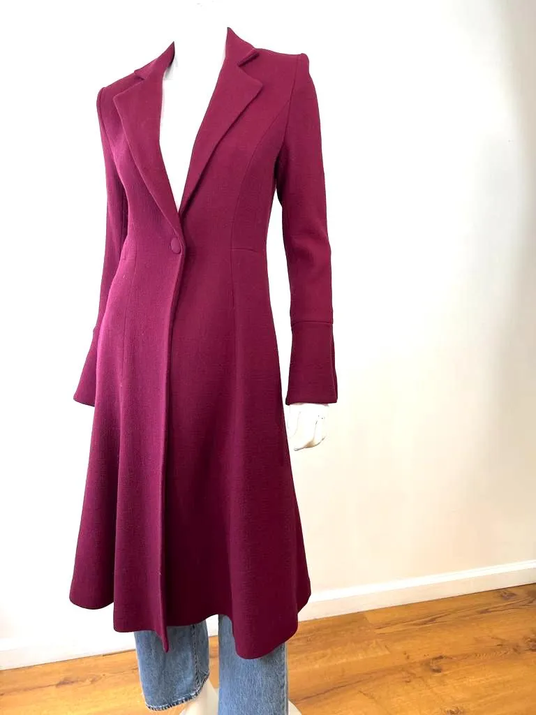 MILLY ONE BUTTON ELEGANT WARM WOOL BLEND COAT