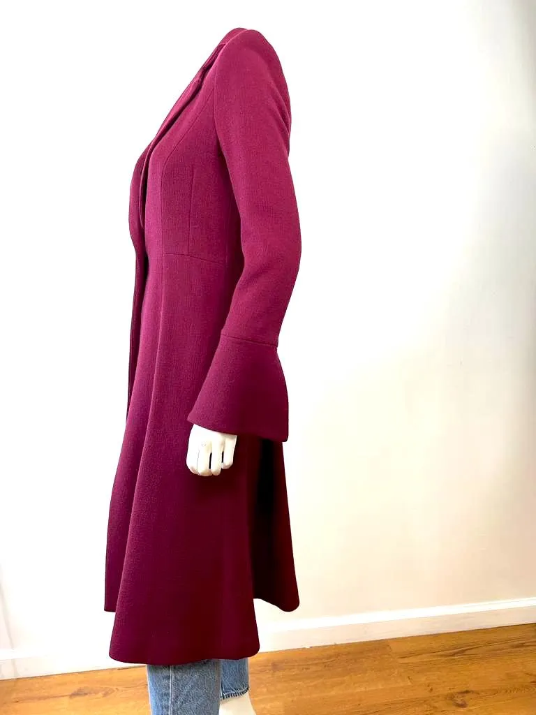 MILLY ONE BUTTON ELEGANT WARM WOOL BLEND COAT