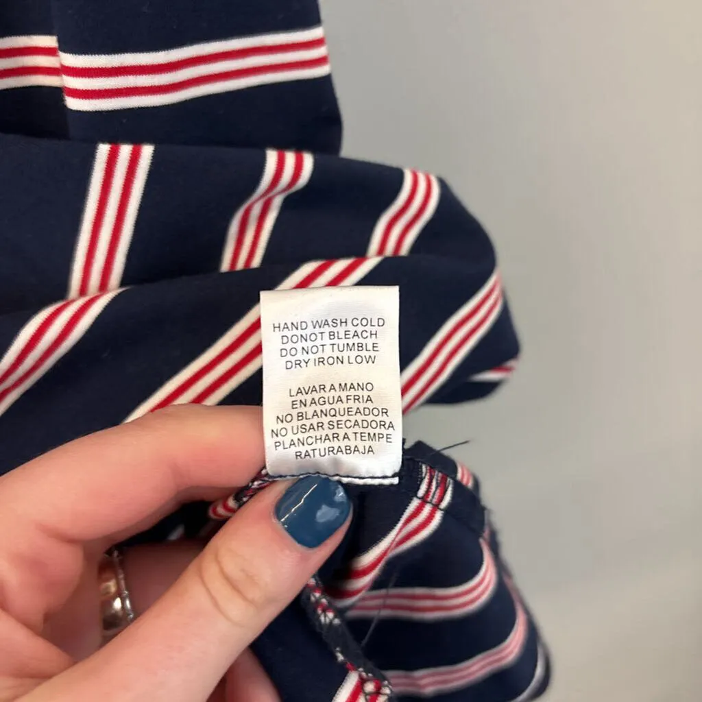 Moodie Navy/ Red Striped Tank Top Large