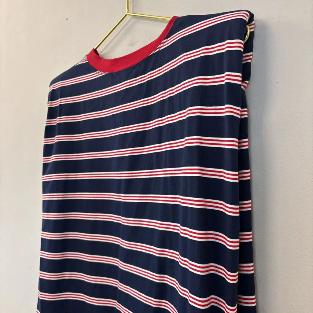 Moodie Navy/ Red Striped Tank Top Large