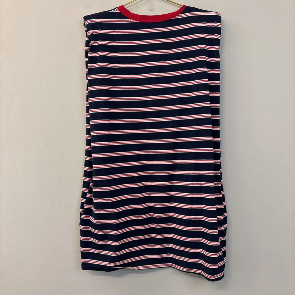 Moodie Navy/ Red Striped Tank Top Large