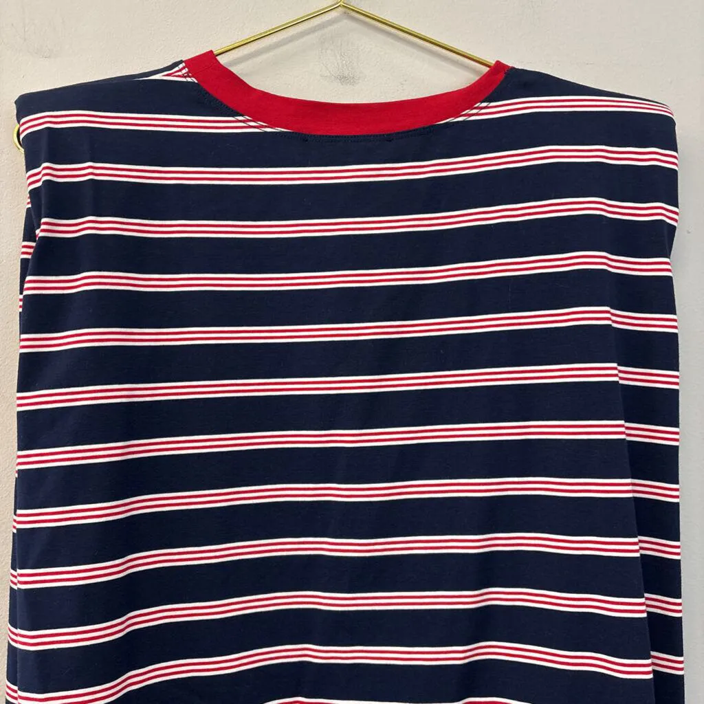 Moodie Navy/ Red Striped Tank Top Large