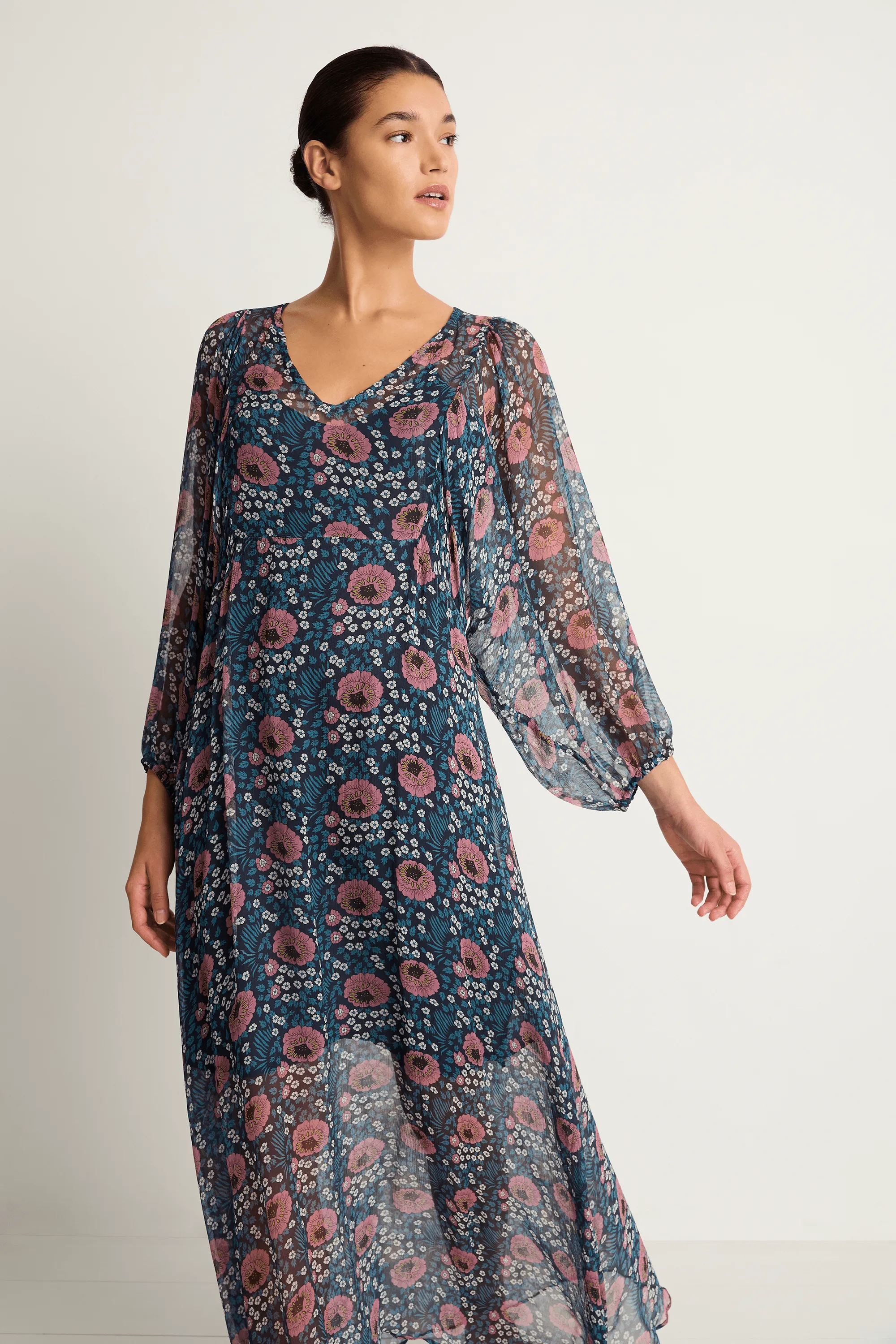 Natalie Martin Alice Dress - Vintage Flowers Indigo