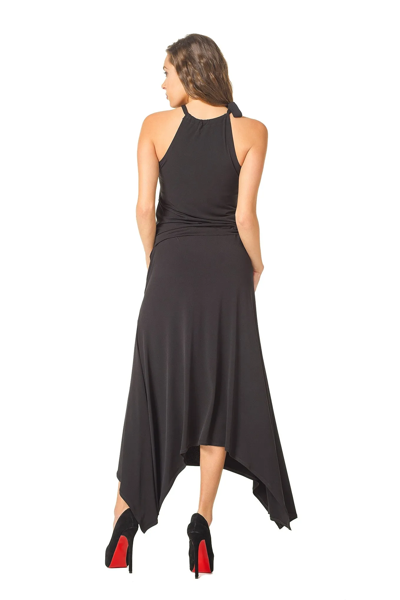 Necktie Pocket Long Dress