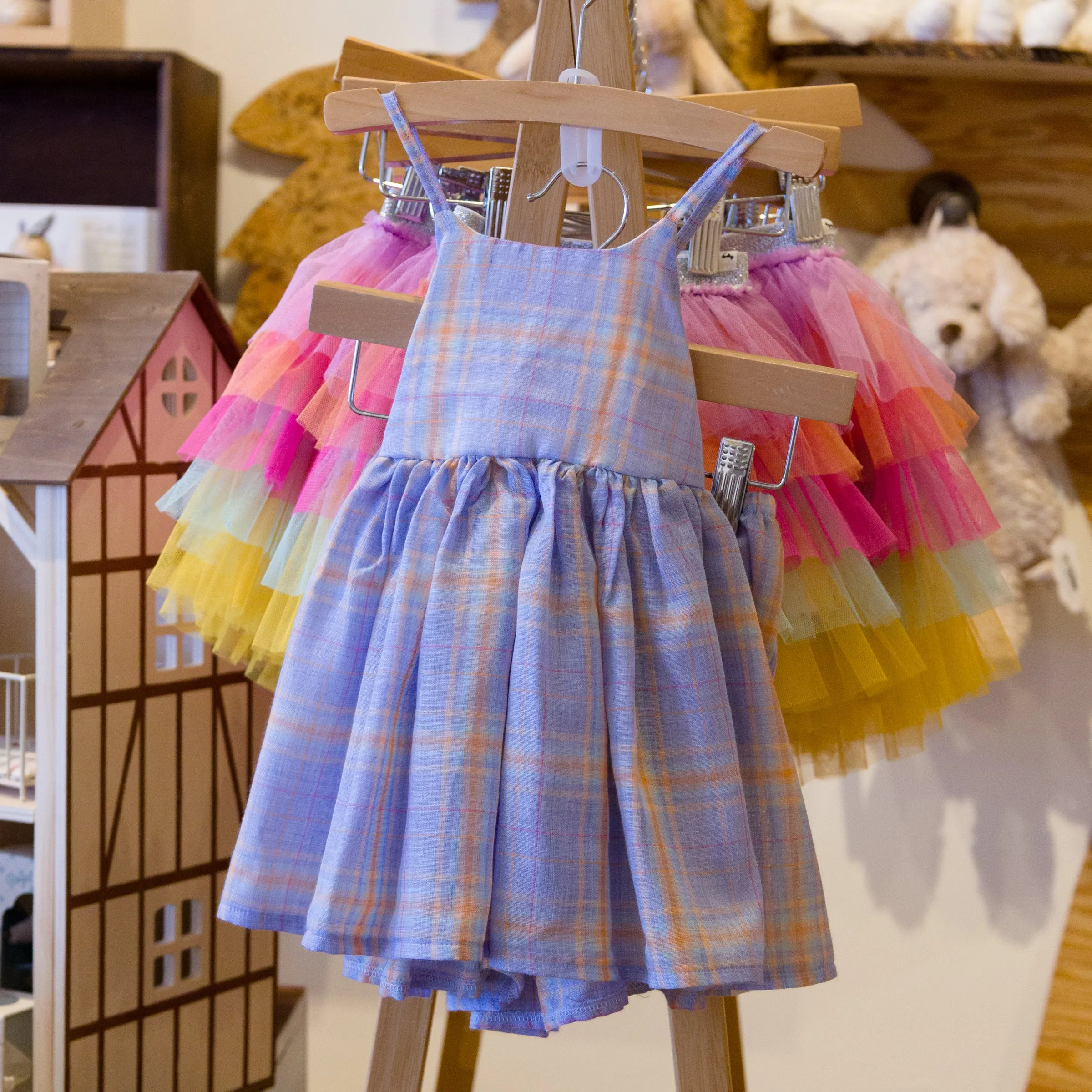 oh baby! Party Dress - Madras Plaid  - Periwinkle