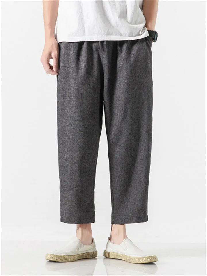 Oriental Style Men's Lightweight Pants for Daily Wear