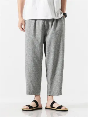 Oriental Style Men's Lightweight Pants for Daily Wear