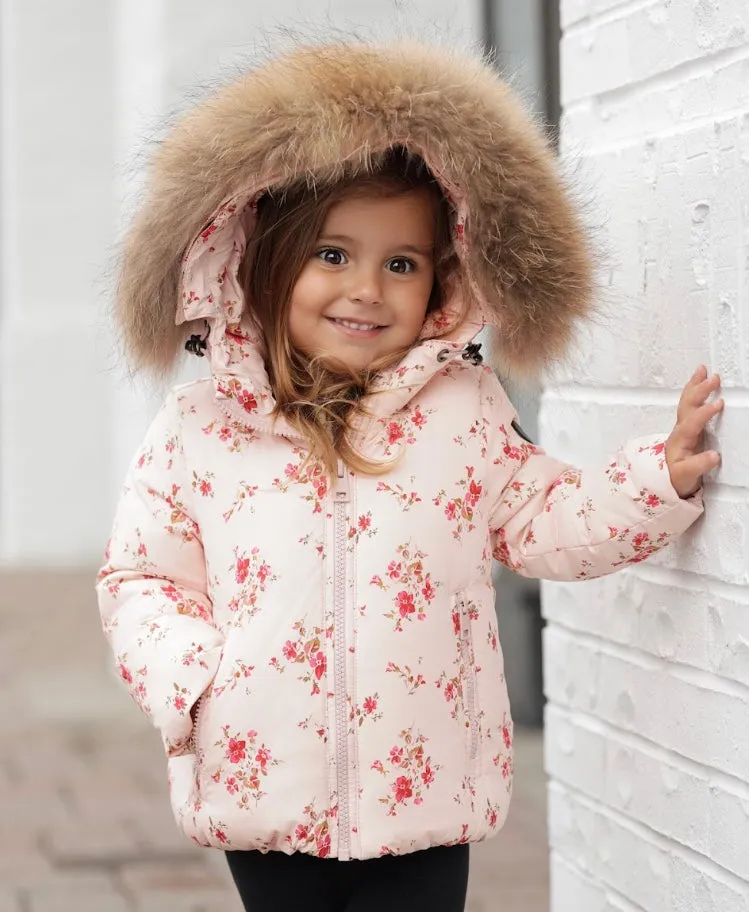 Pramie Little Girls Pink Floral Jacket