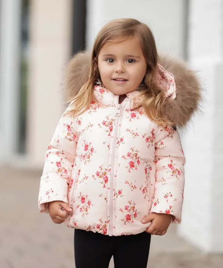 Pramie Little Girls Pink Floral Jacket