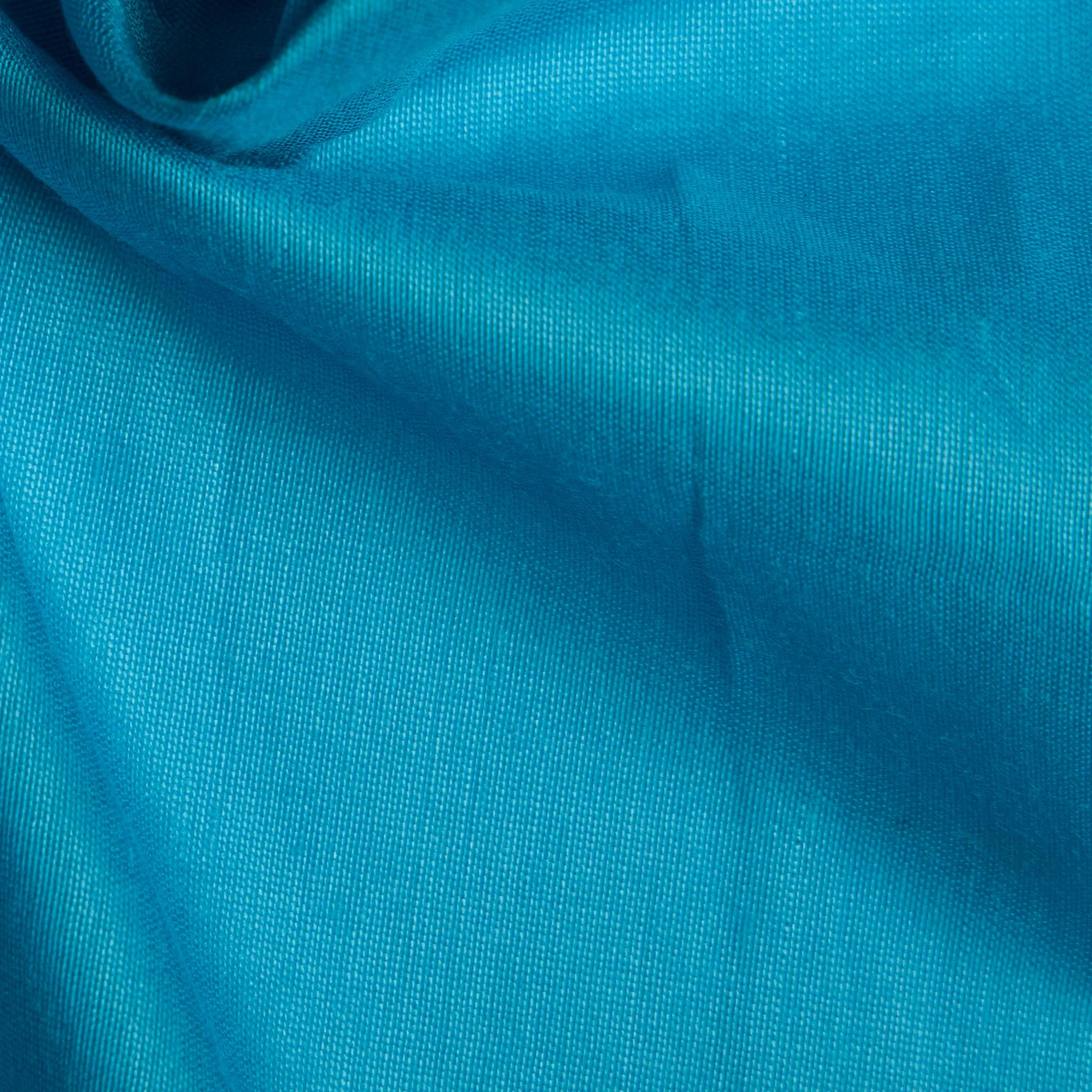 Precut 0.75 meters -Blue Semi Dupion Cotton Silk Fabric