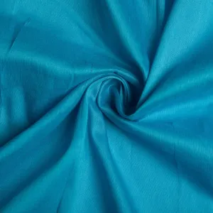 Precut 0.75 meters -Blue Semi Dupion Cotton Silk Fabric