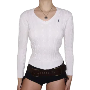 RALPH LAUREN Y2K White Sweater (XS)