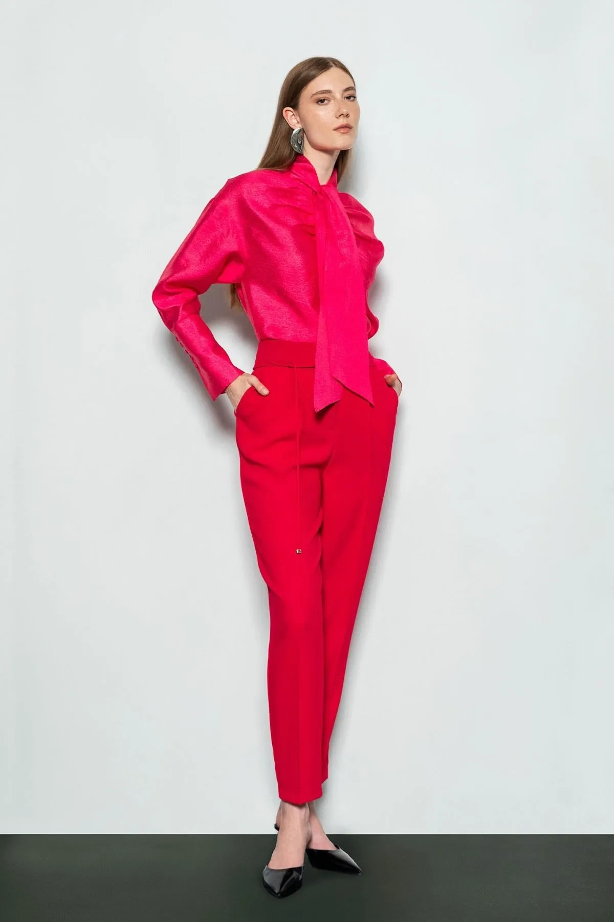 Rope Detail Trousers Ruby