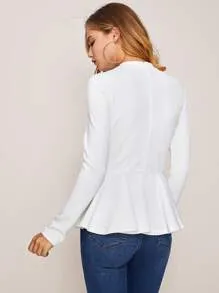 Ruffle Hem Peplum Top