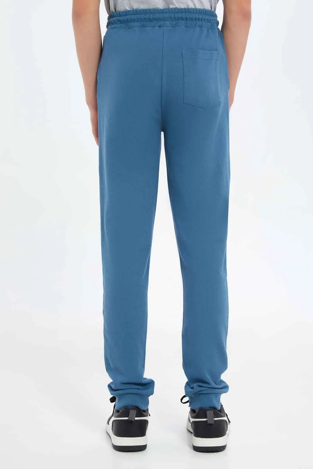 Senior Boys Blue Plain Active Pant