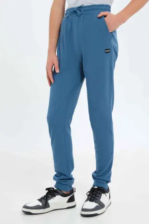 Senior Boys Blue Plain Active Pant
