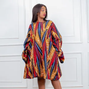 Shahina Women's African Print Free Flowing Dress