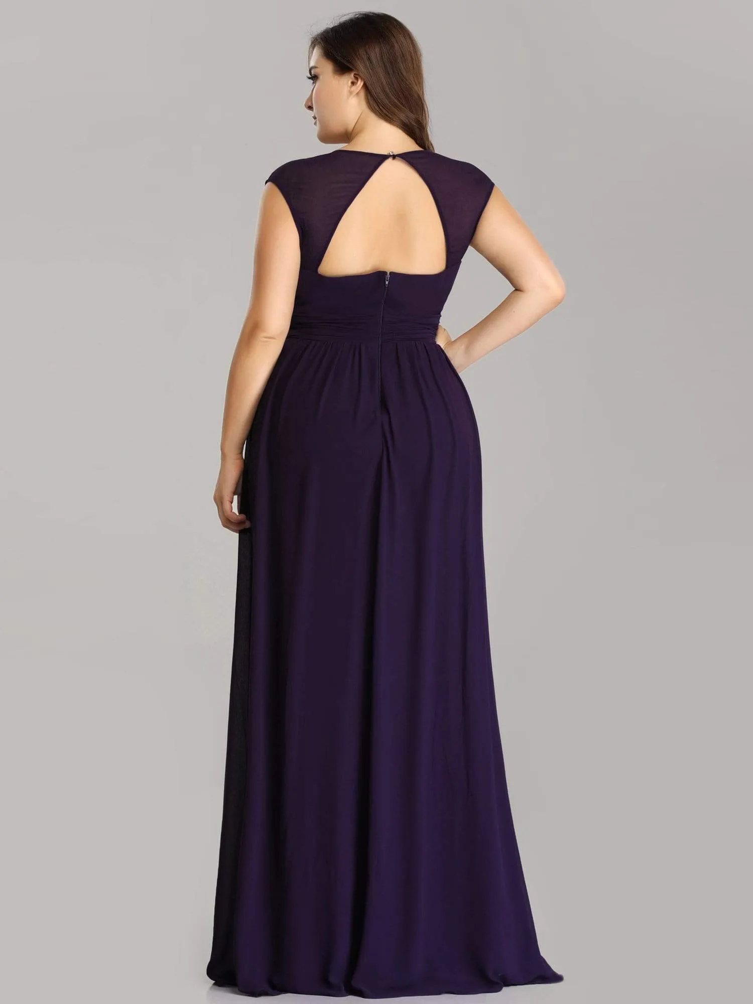 Sleeveless Grecian Style Plus Size formal Evening Dresses