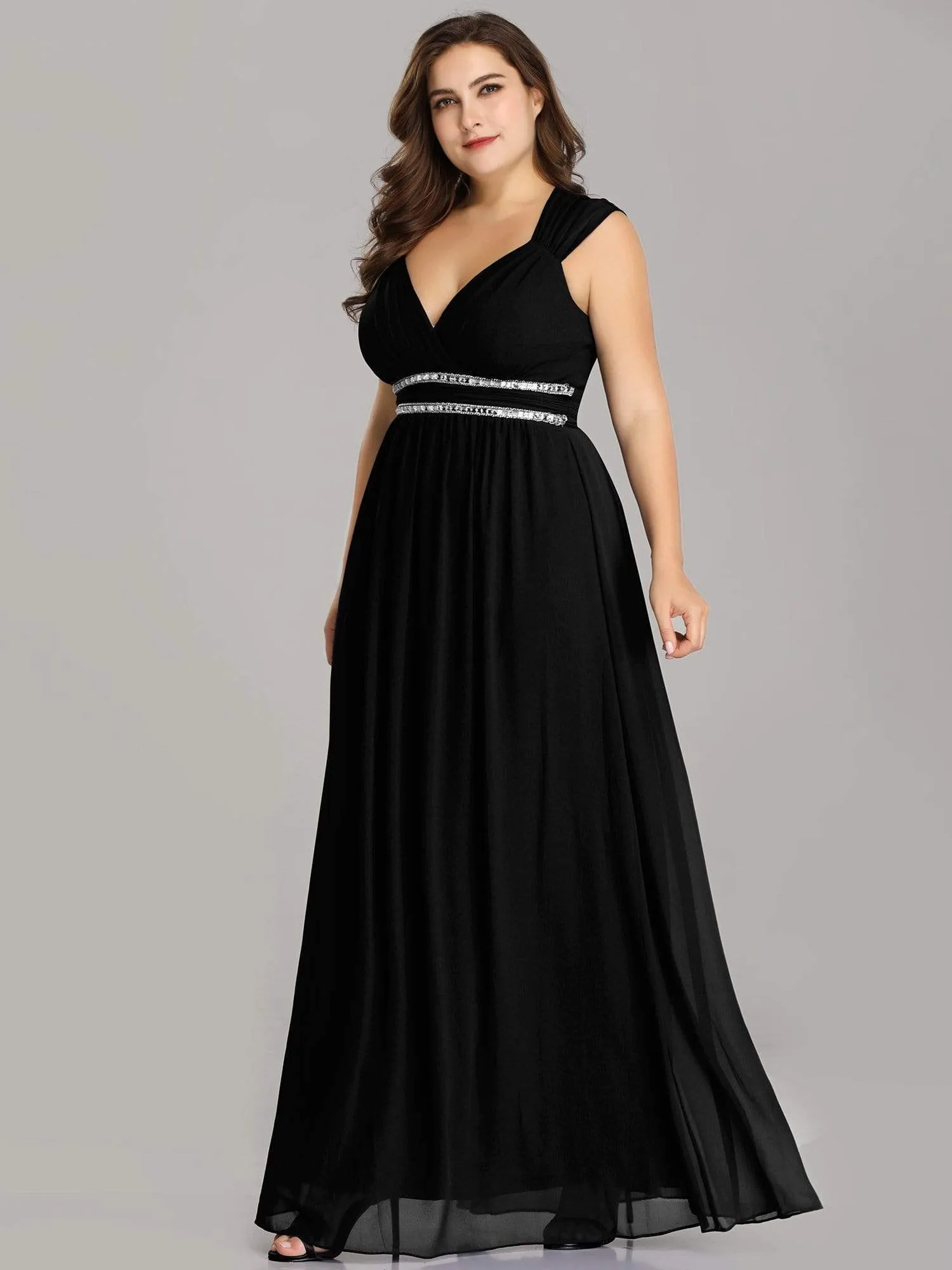 Sleeveless Grecian Style Plus Size formal Evening Dresses