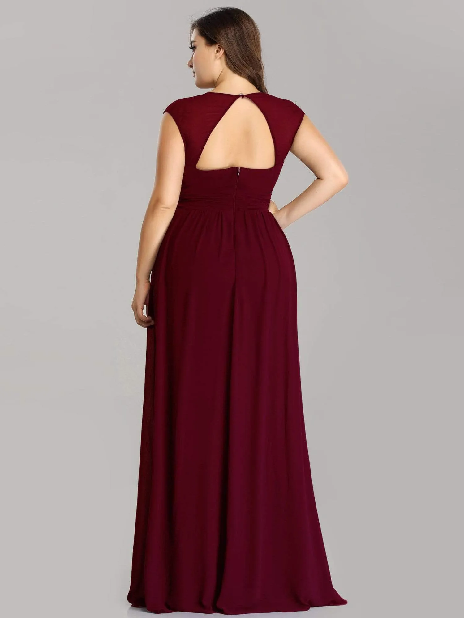 Sleeveless Grecian Style Plus Size formal Evening Dresses
