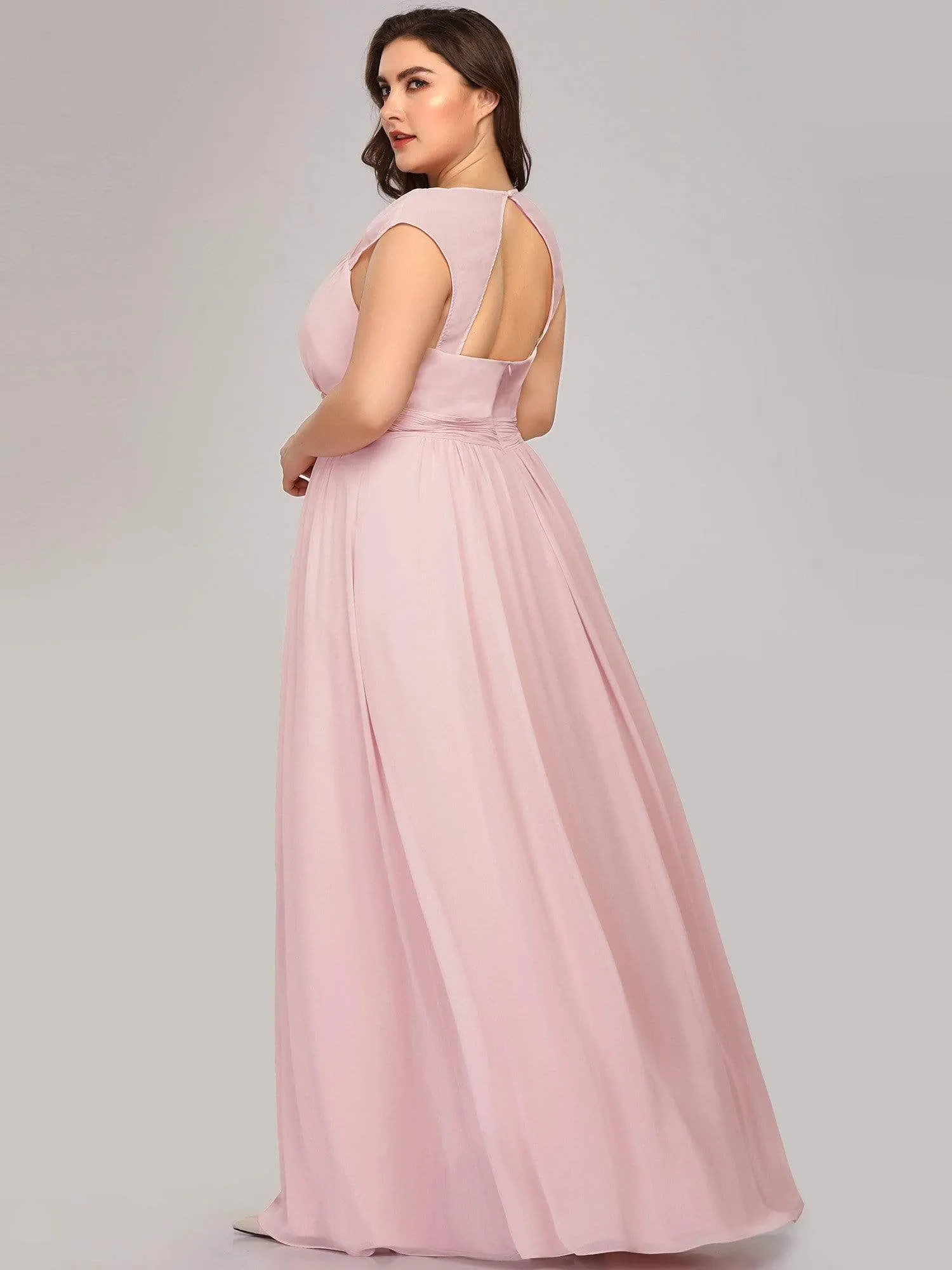 Sleeveless Grecian Style Plus Size formal Evening Dresses