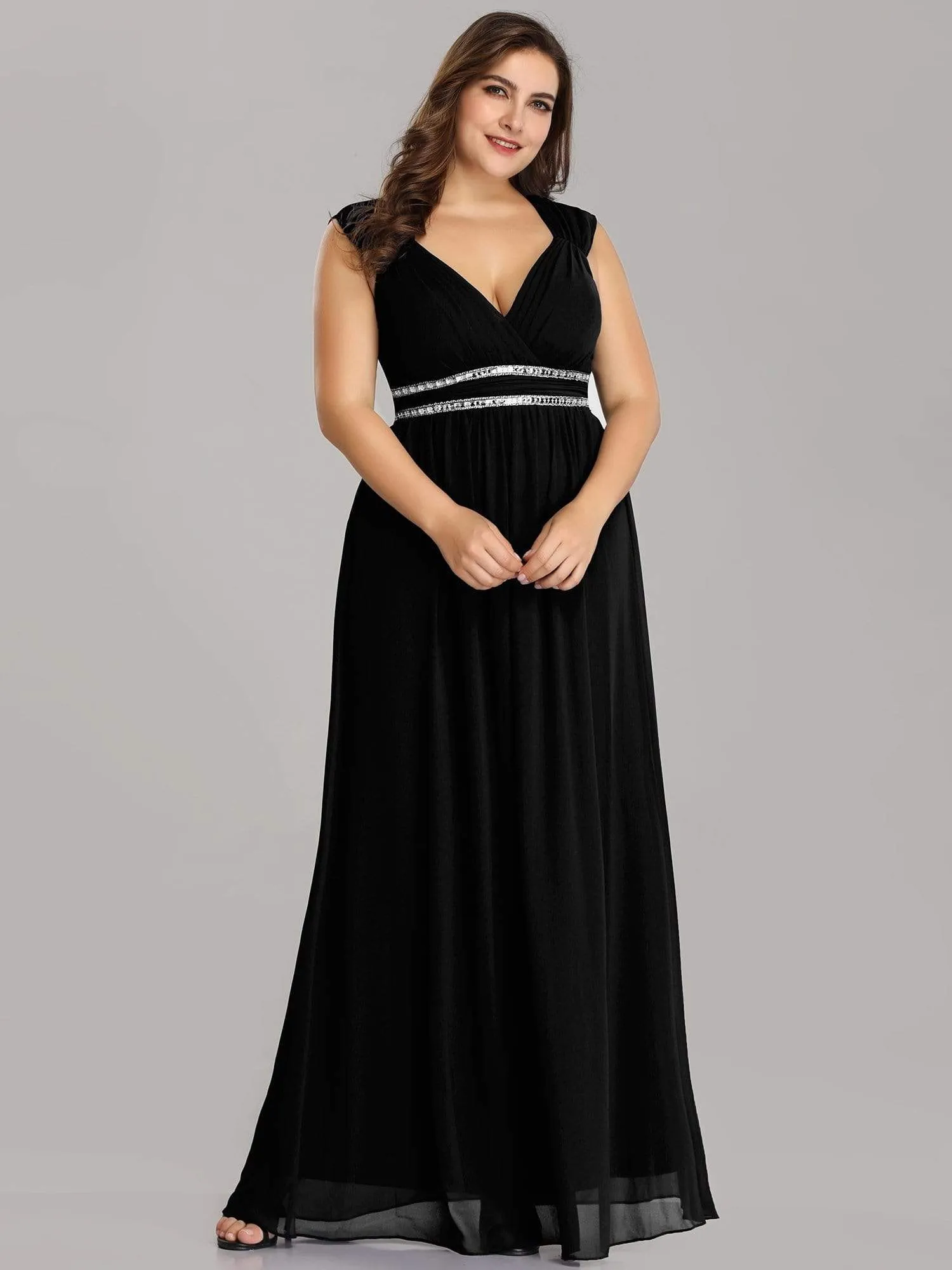 Sleeveless Grecian Style Plus Size formal Evening Dresses