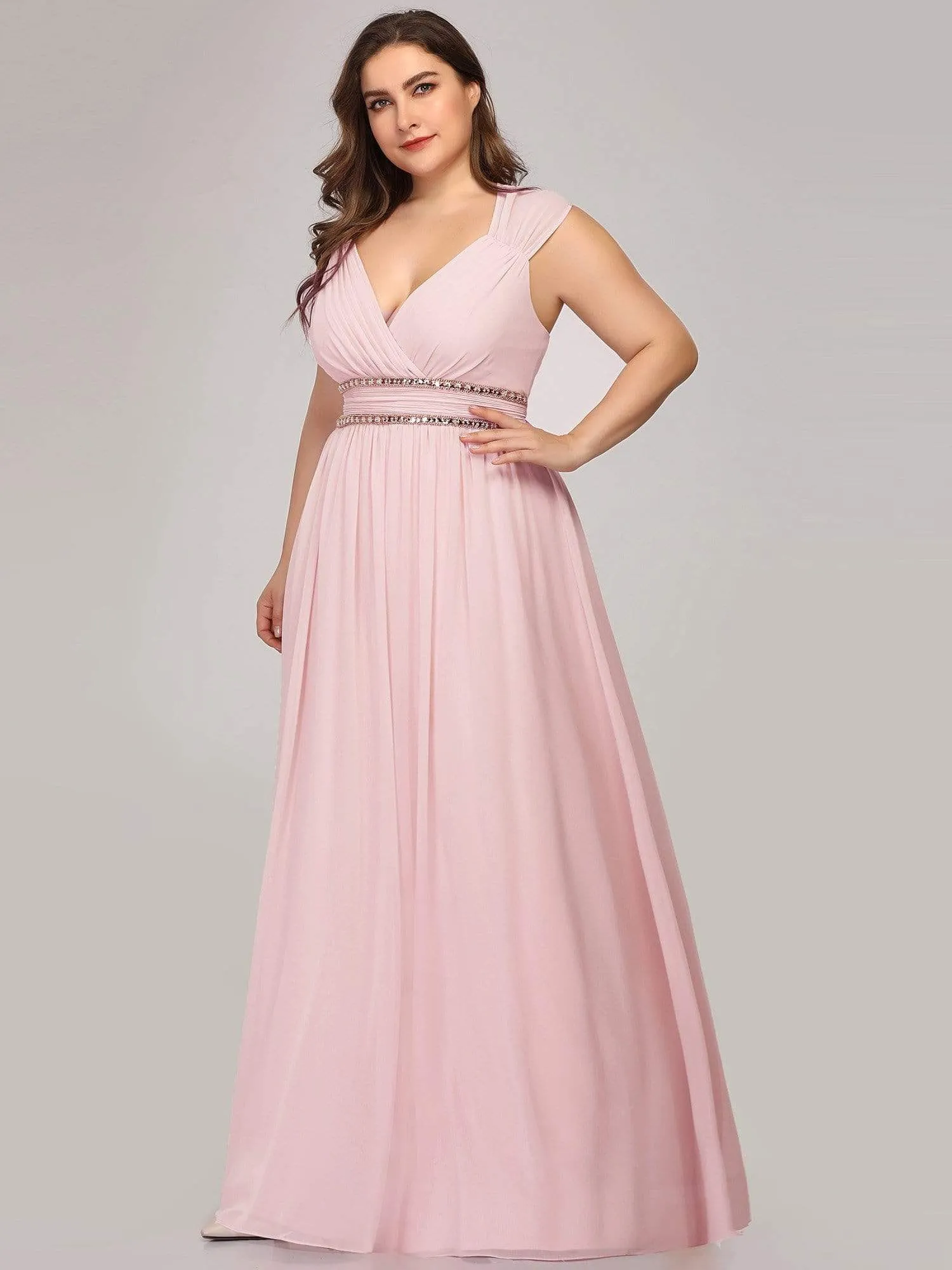 Sleeveless Grecian Style Plus Size formal Evening Dresses
